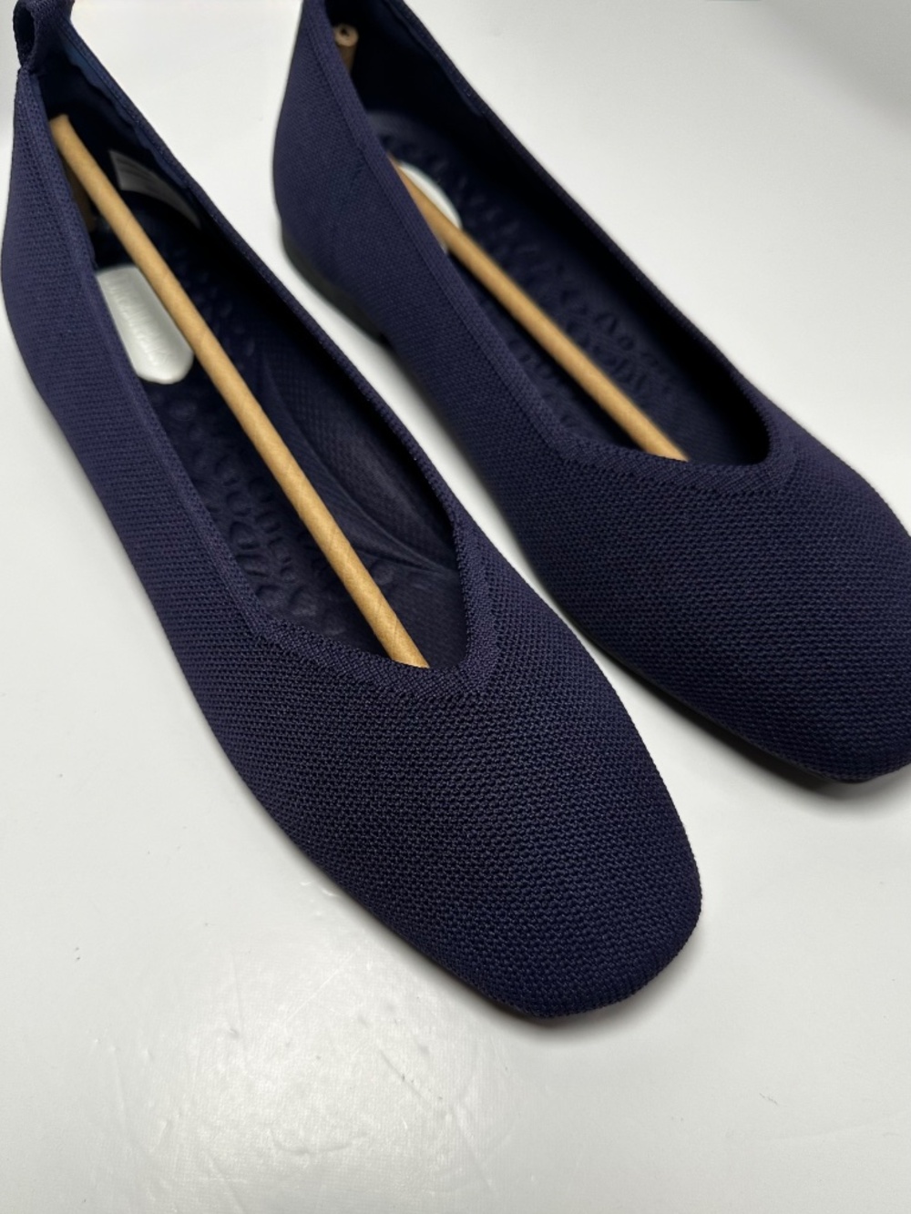 Dream Pairs Navy Knit Square Toe Ballet Flats Size 9 New in Box - Picture 5 of 9